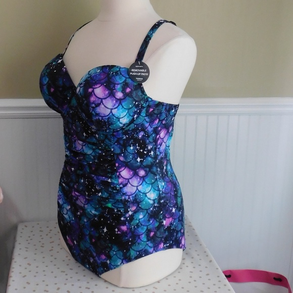 NWT 2X Mermaid Slim One Piece Swimsuit - Picture 6 of 7
